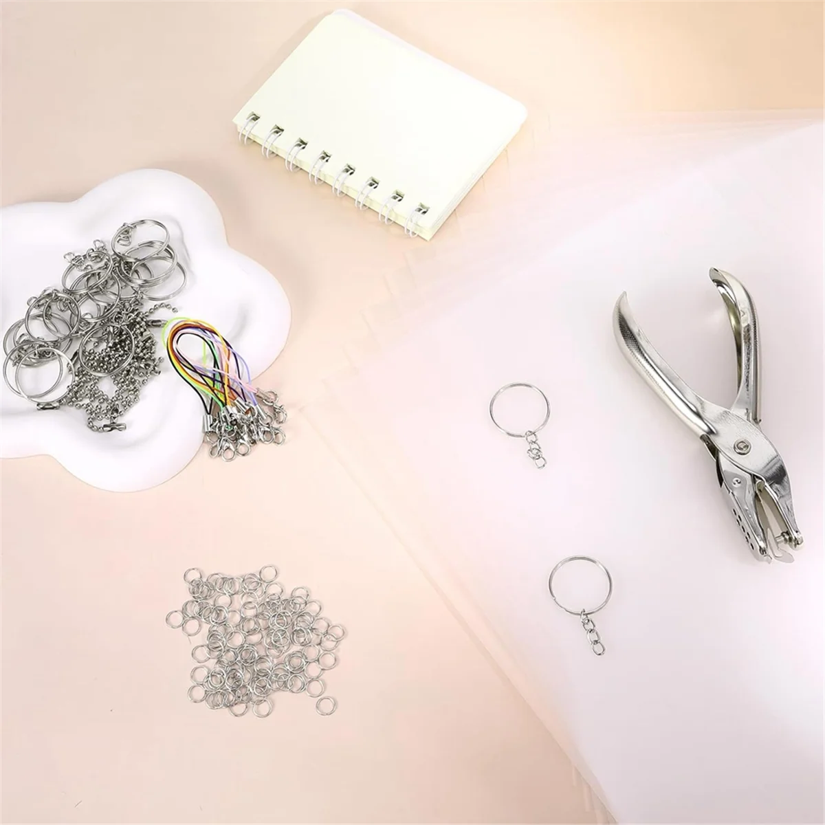 2025+245 PCS 수축 플라스틱 시트 키트, 수축 종이 키체인 키트, 수축 종이 세트 25 시트 수축 종이, 구멍 펀치