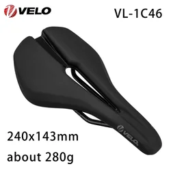 VELO VL-1C46 Bicycle Saddle for Road Bike Gravel MTB Off-Road Touring Bike Comfort PU Hollow Breathable Cycling Parts 240x143mm