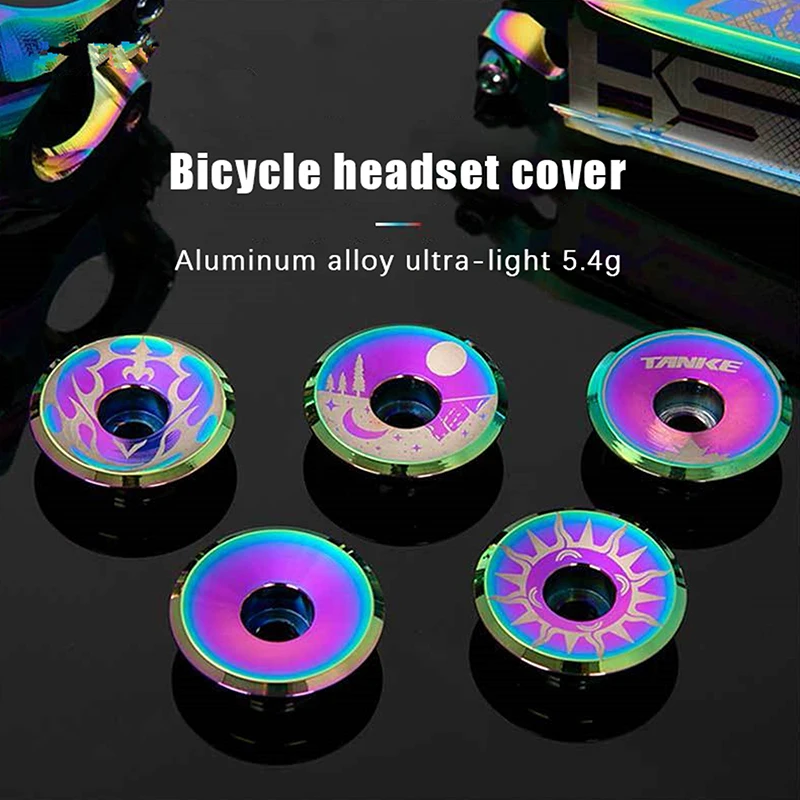 Bike Stem Cover Aluminium Alloy Stem Top Cap Ultra Light Headset Cover With Screw For 28.6mm Front Fork Head Tub