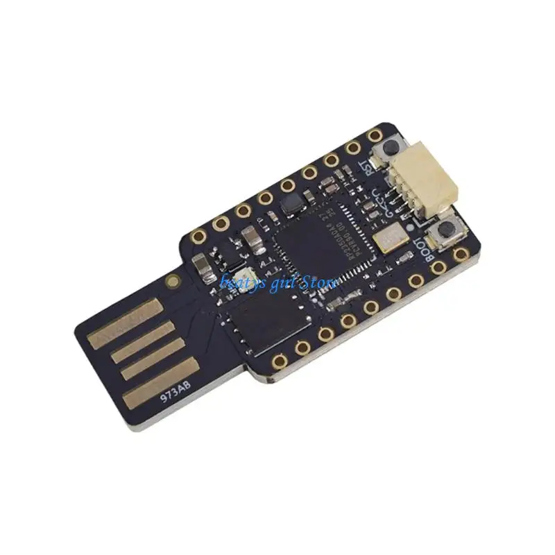 C7AB USB-A RP2350 Development Unit with GPIO Header Holes and Boot Controls for Firmware Practice, Code Study and Project Work