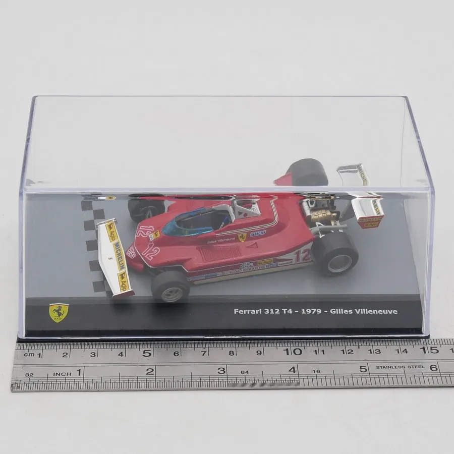 Diecast Ixo 1:43 Scale 312 T4 Gilles Villeneuve 1979 Racing Alloy Car Model view 6