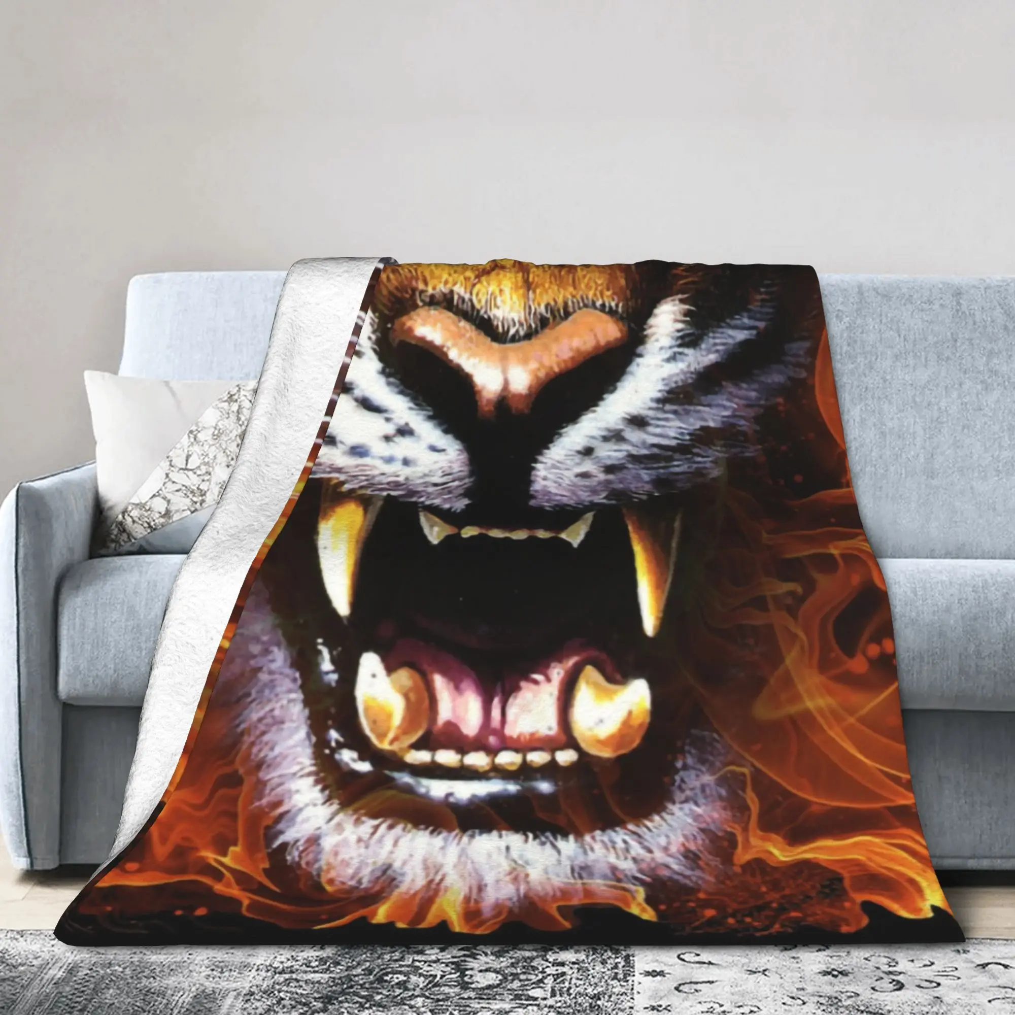 Custom Tiger Muay Thai For Life Blanket Warm Fleece Soft Flannel Thailand Boxing Fight Throw Blankets for Bedroom Couch Travel