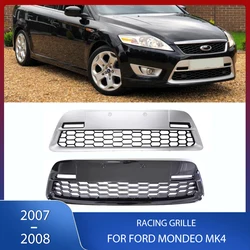 Car Front Bumper Lower Racing Grille Modified Honey Comb Mesh Grill Panel Cover Frame For Ford Mondeo MK4 2007 2008 2009 2010