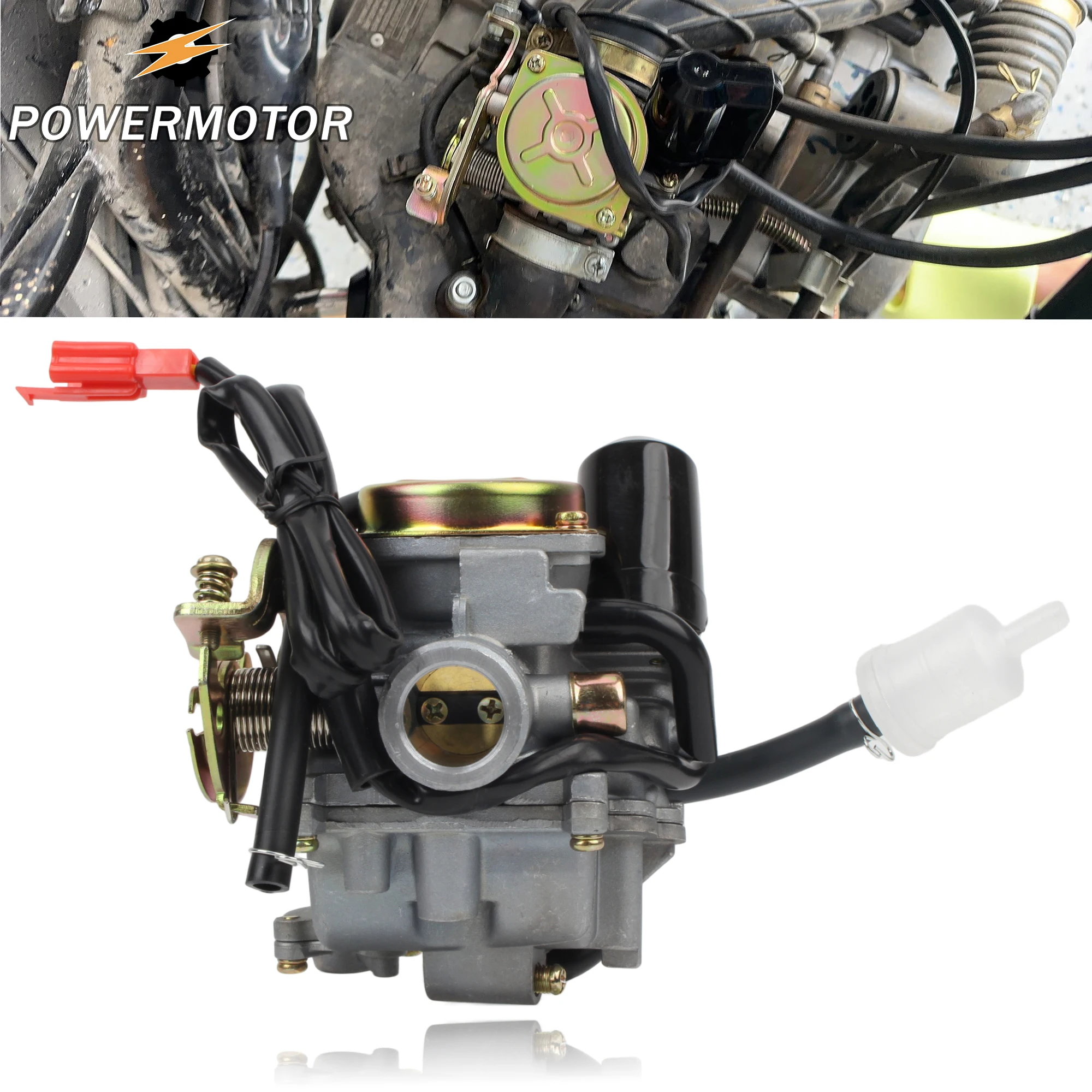 

18mm PD18J Motorcycle Carburetor For GY6 Scooter Moped ATV Quad 4 Stroke 139QMB 139QMA 49cc 50cc 60cc 80cc Engine Carb Modified