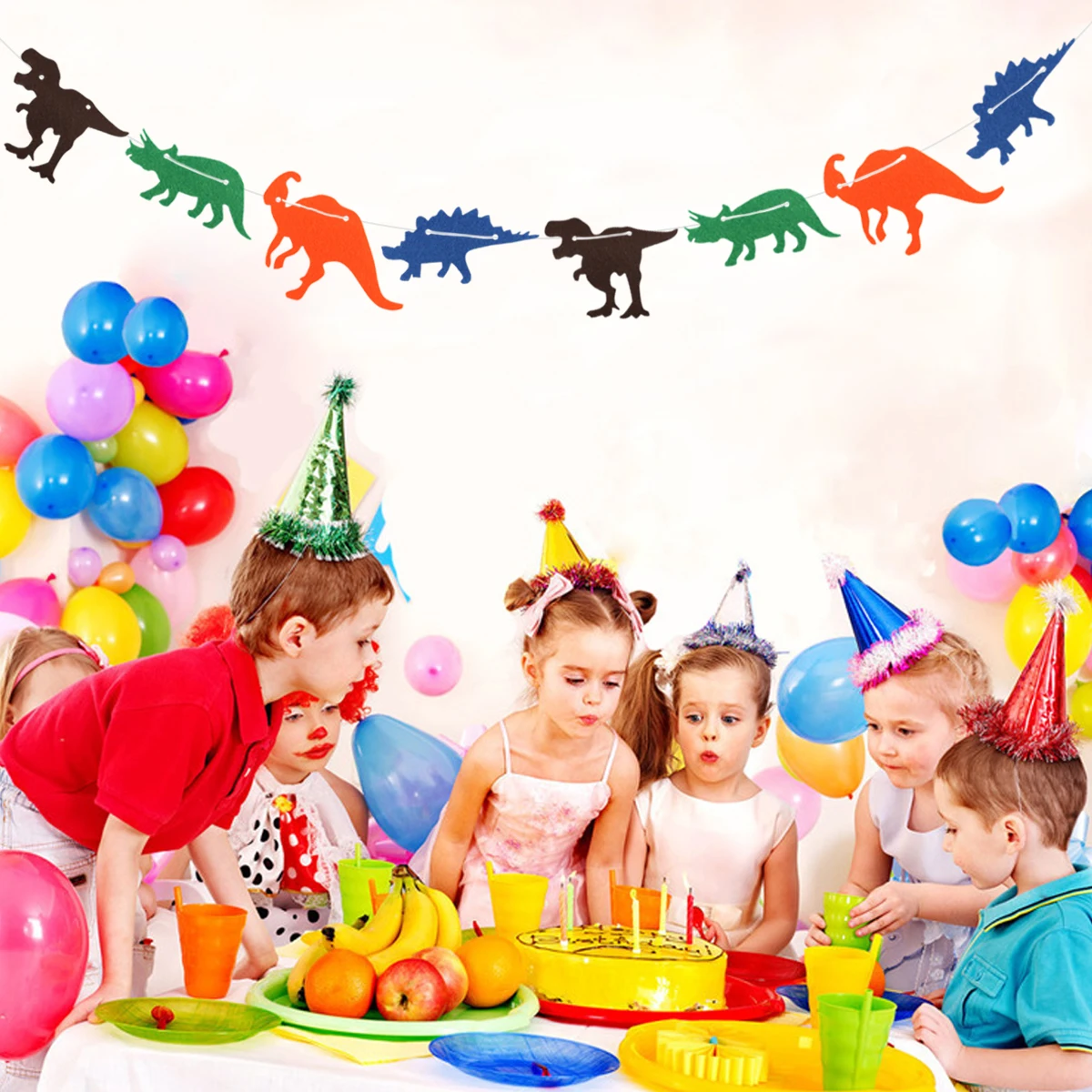 

3M Creative Dinosaur Flag Non-Woven Garland for Birthday Party Supplies Room Decoration Holiday Festive Events and Kids Spaces