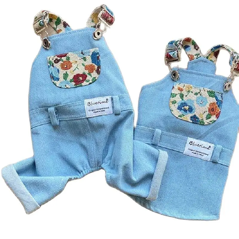 Summer Dog Clothes Jeans Jumpsuit Puppy Denim Skirt Chihuahua Yorkshire Pomeranian Poodle Bichon Schnauzer Corgi Pet Clothing XS