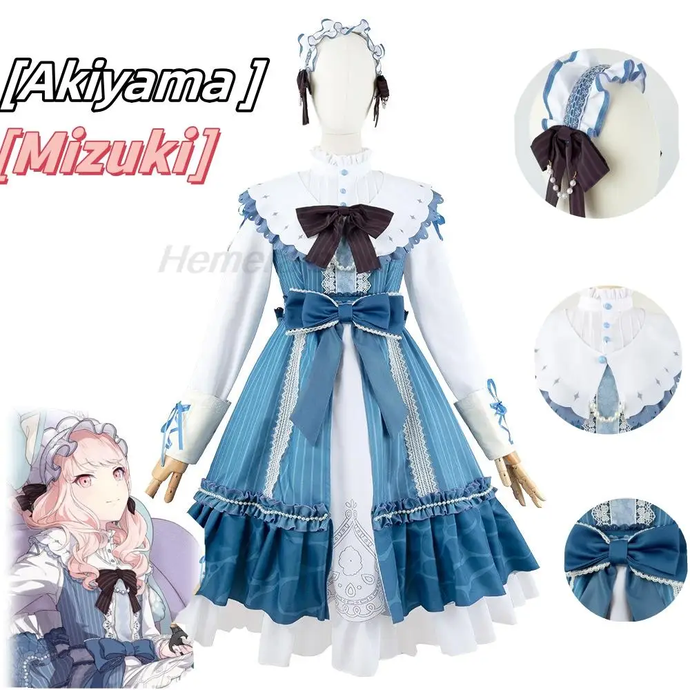 Project Sekai Kleurrijke Podiumvrouwen Kostuum Halloween Kostuums Vrouw Uniform Kleding Cosplay Jurken Akiyama Mizuki Anime Volwassen