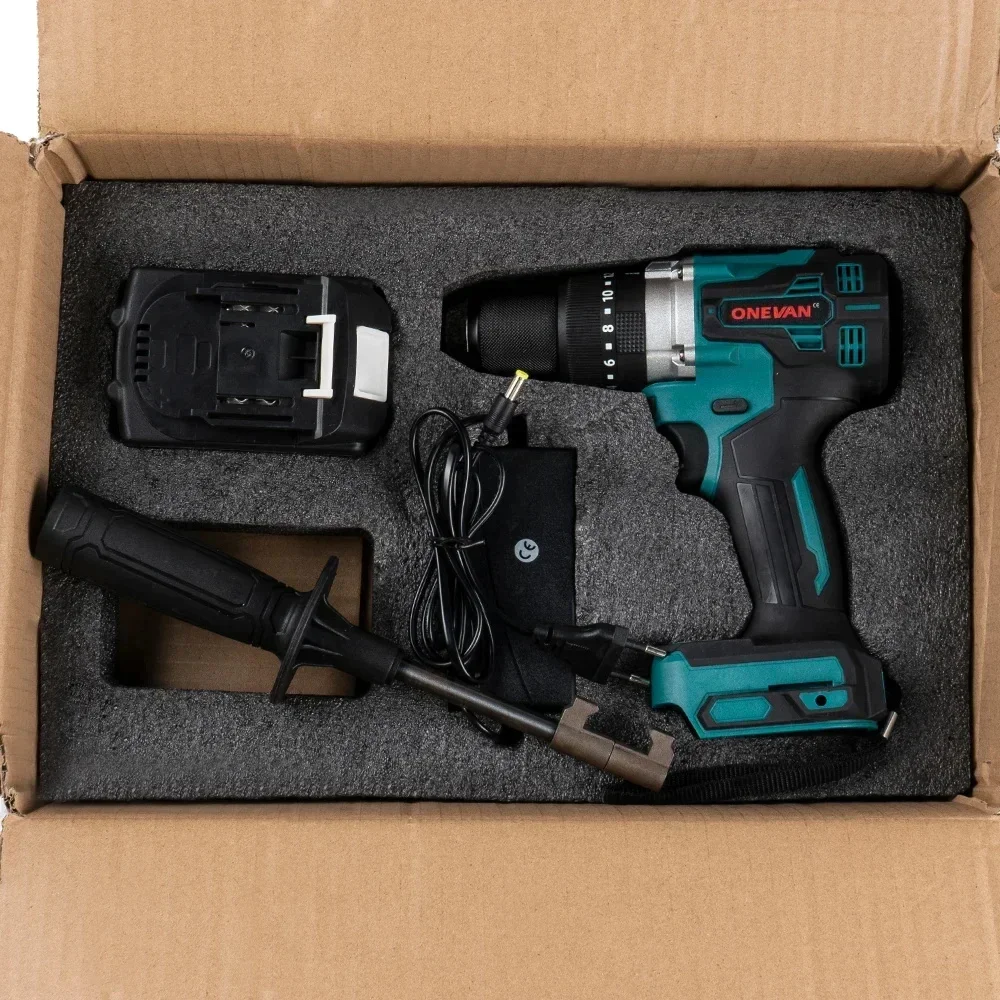 650Nm 13MM Chuck Brushless Electric Impact Drill Cordless Screwdriver Lithium Batter Ice Breaker Digging For Makita 18v Battery