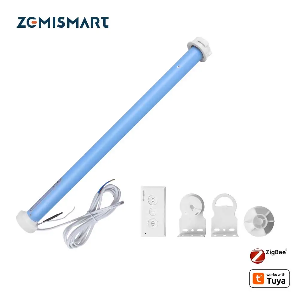 

Zemismart Zigbee Smart Roller Shade Motor для трубки 37, 38 мм, работает с электрическим двигателем Tuya Alexa Echo Google Home Smartthings