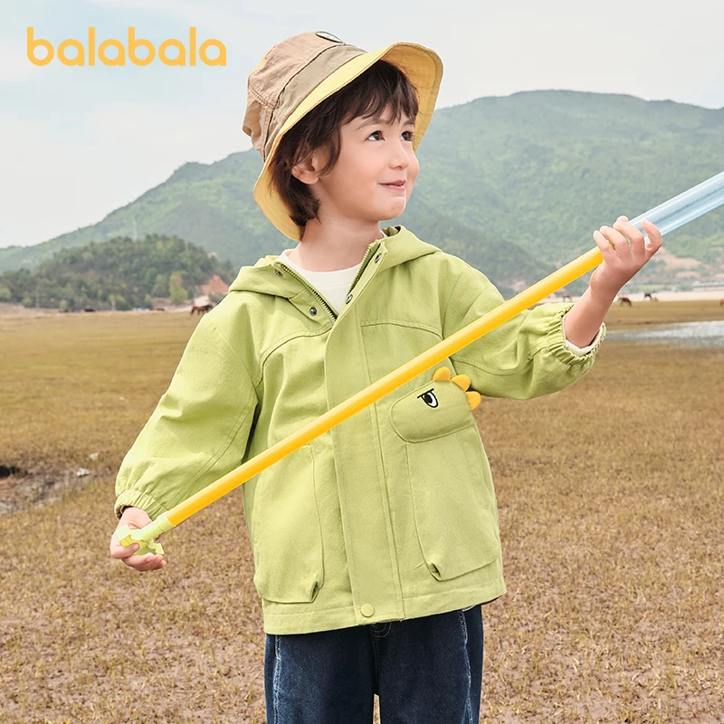 

Balabala Toddler 2023 Unisex Boy Girl Coat Clothes Fashion Autumn Everyday Comfortable Cotton Jacket