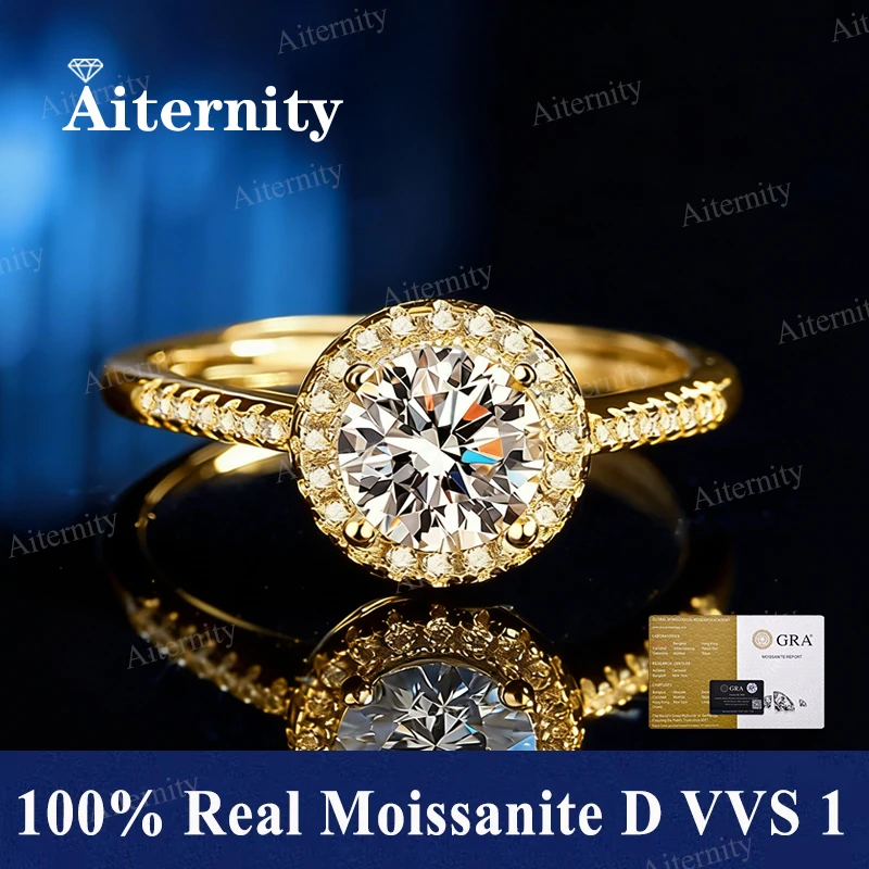 

1.0 Carat High Quality Moissanite Certified Women's Ring 925 Sterling Silver D-Color Sparkling Ring Exquisite Jewelry Gift