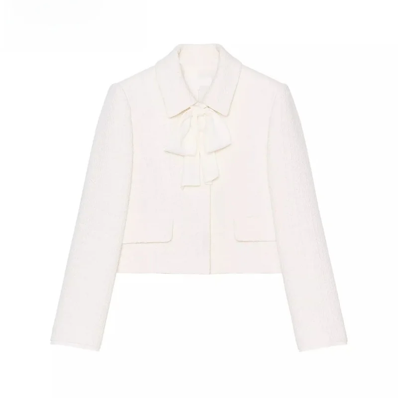 

Spring 2025 New Women's Suit Jaet with Knot Texture High Waist Skirt Pants Commute Sle Slim Fit ort Coat
