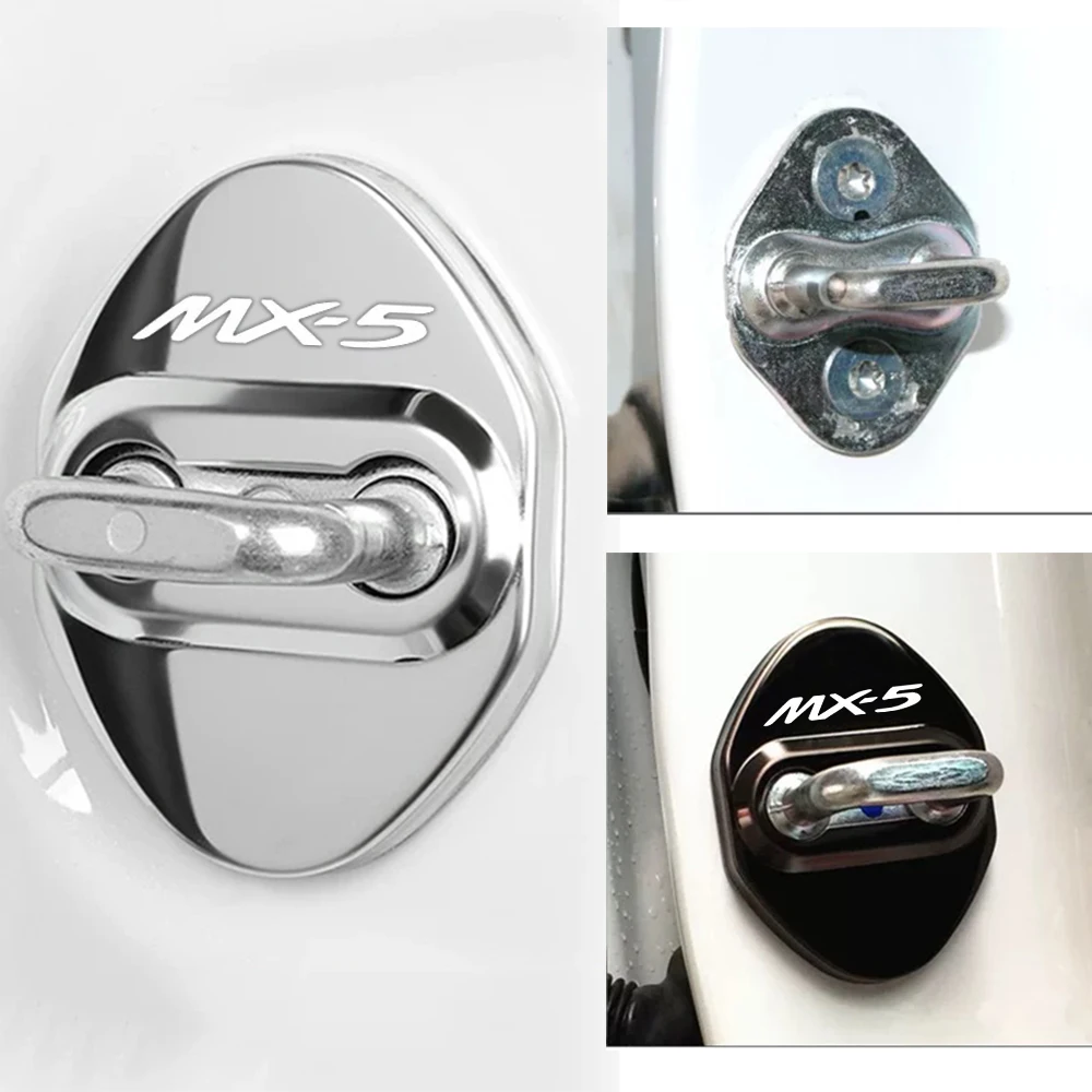 4pcs Car Door Lock Buckle Stabilizer Eliminate Abnormal Noise Gap Waterproof for Mazda MX-5 MX 5 CAR Styling Accessories