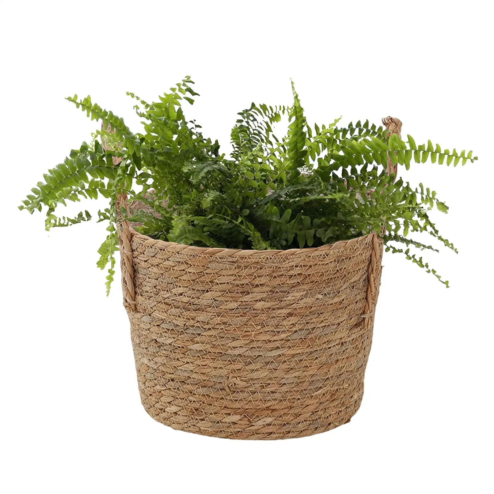 Basket for Plants Indoor Straw Vase Decoration with Handle Plant Baskets Indoor for Balcony Home Garden Yard Pathway Patio Lawn