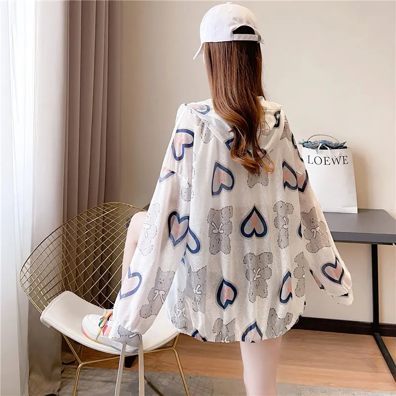 Outdoor Cycling Women's Loose plus Size Ice Silk Breathable Thin Sun Protection Clothing Fashionable Open Cardigan Outerwear