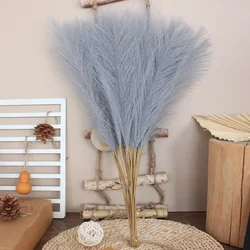 55CM 5pcs Artificial Pampas Grass Simulation Feather Wedding Props, Reed Hair Boho Home Decoration