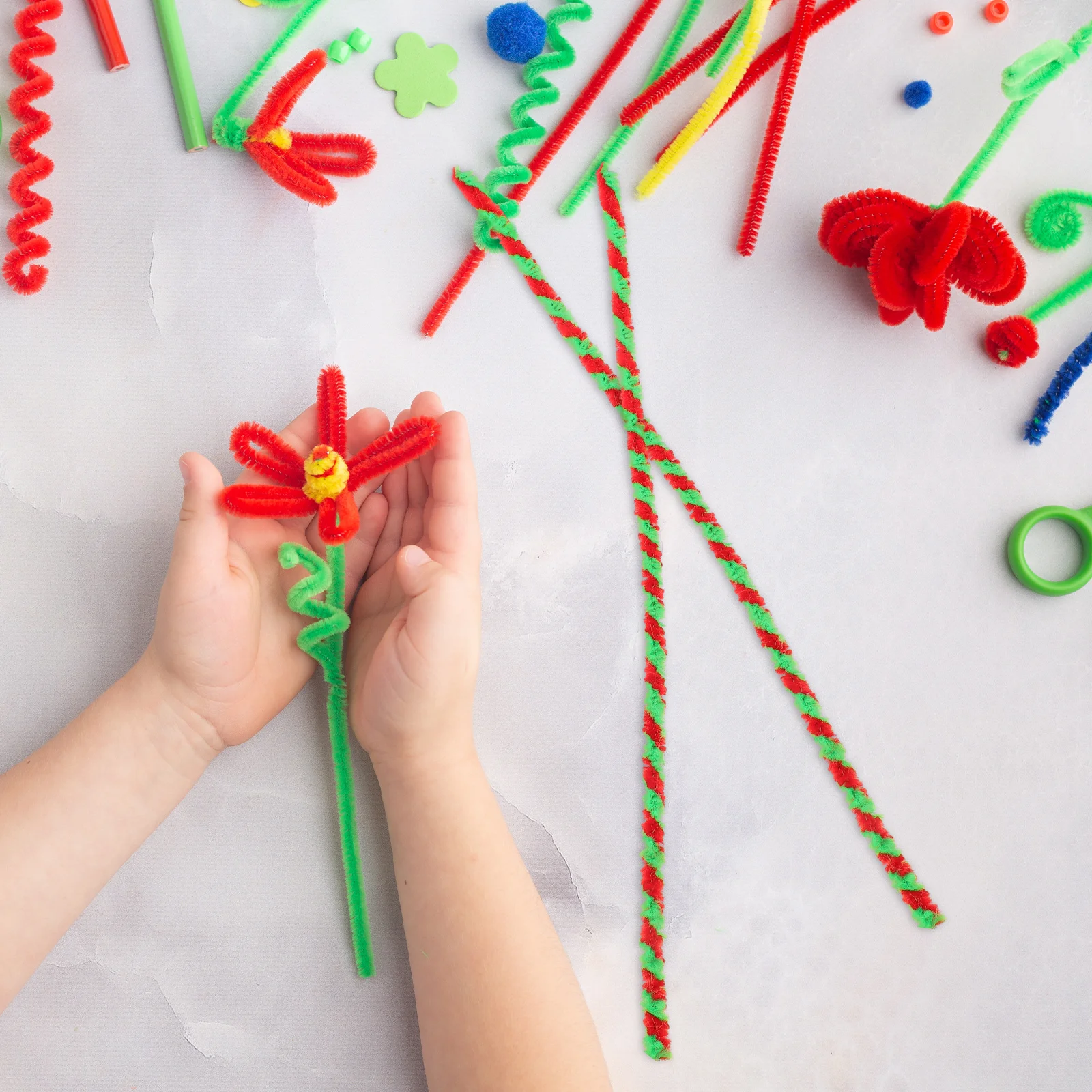 50 قطعة نغمتين الحرفية الشنيل ينبع انحناء لتقوم بها بنفسك الأنابيب المنظفات للأطفال العصي التعليمية لوازم الفن اليدوية عدة الأطفال