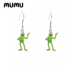 2024 New The Muppets Dangle Earring Kermit Fozzie Acrylic Earrings Handmade Jewelry Epoxy Resin Fish Hook Earring