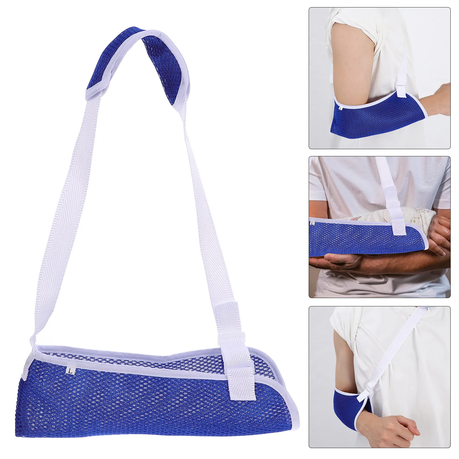 Arm Sling Forearm Support Brace Adjustable Size L for Broken Fractured Arm Breathable Shoulder Immobilizer