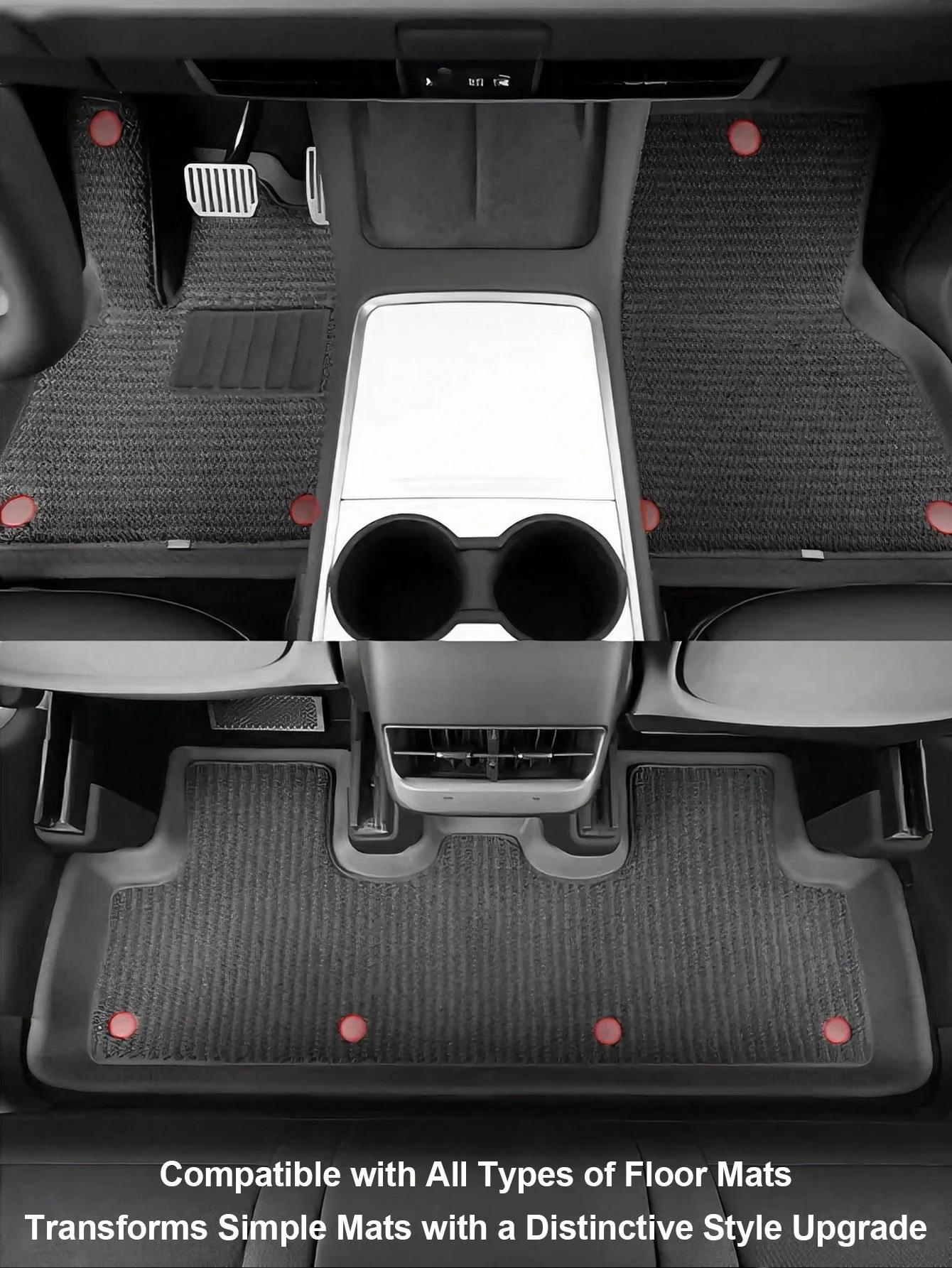 8/16/32개 유니버설 자동차 바닥 매트 고정 장치, 이중층 플라스틱 스냅 버튼, 안전한 그립, 원형 프레스 스터드, 미끄럼 방지 (카페