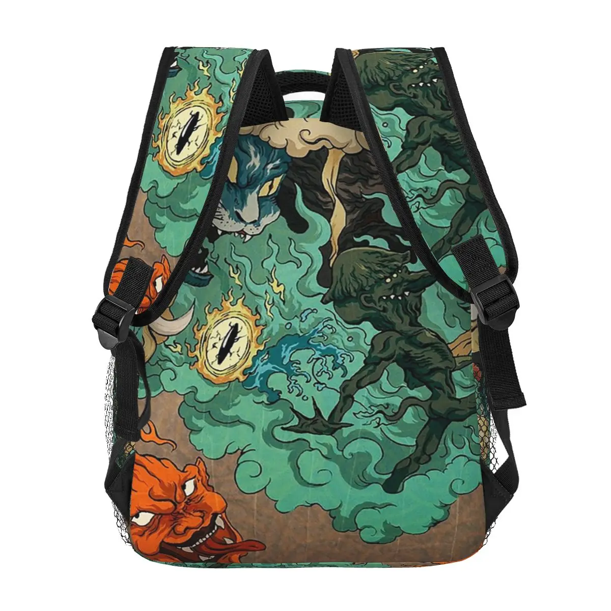 Mochilas Kaiju japonesas vintage para meninos e meninas, mochilas escolares estudantis Mochila de viagem dos desenhos animados, bolsa de ombro de grande capacidade