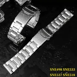 22mm fine steel watch band for Seiko canned abalone prosper series SNE499 / 498  SME537  SBBN031  strap men's wristband bracelet