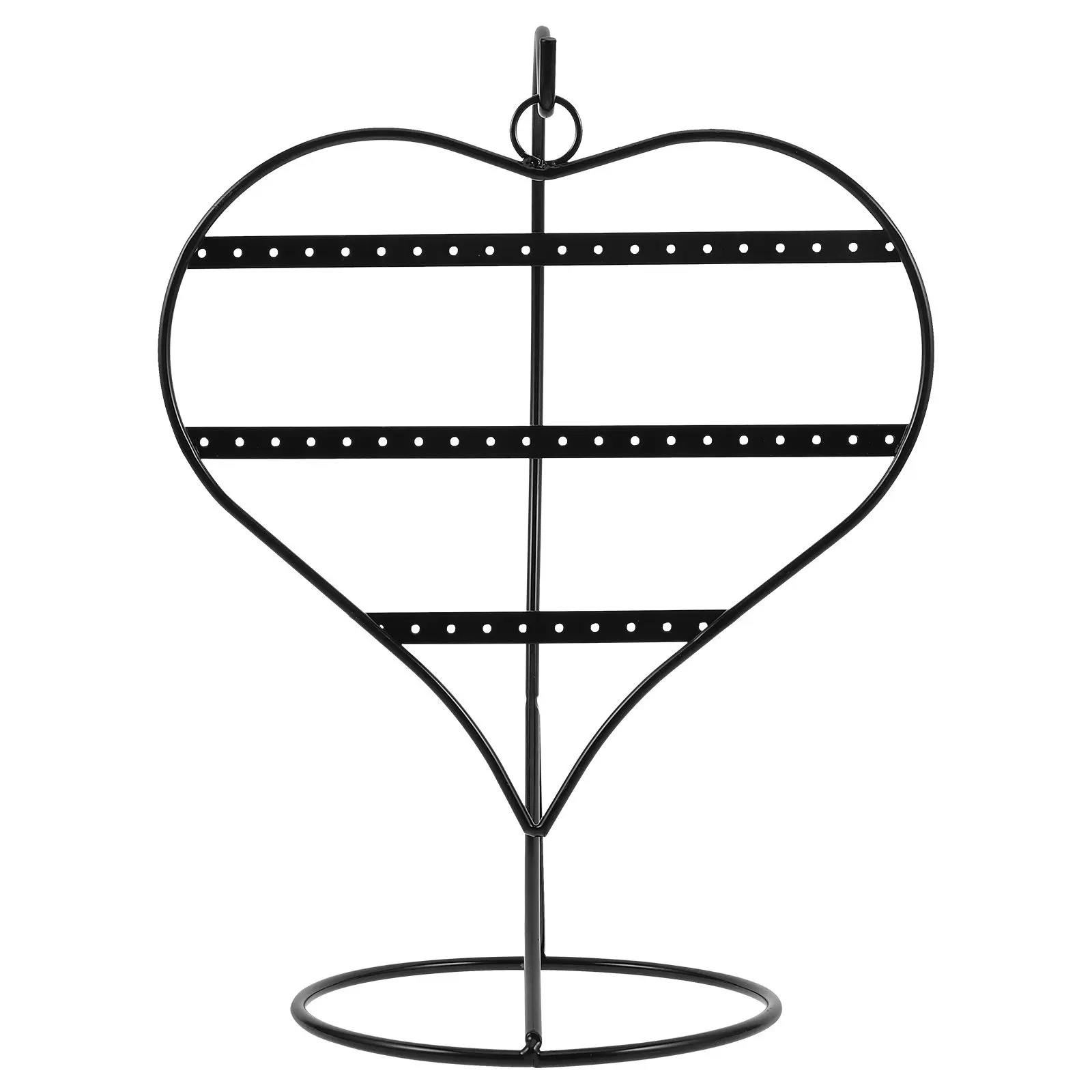 

Wrought Iron Heart Design Earring Organizer Stand Multilayer Jewelry Display Rack Space Saving Vintage Style for Vendors Markets
