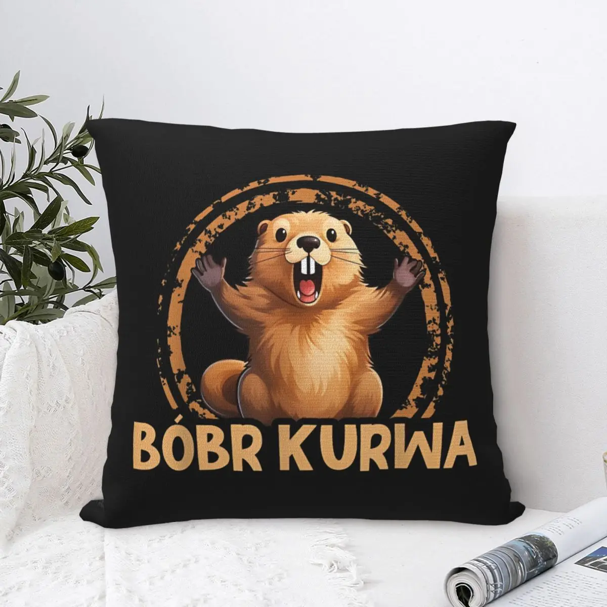 Bobr Kurwa Beaver Square Pillow Case Bober Cushion Cover Custom Polyester Decorative Throw Pillow Case Cover for Living Room