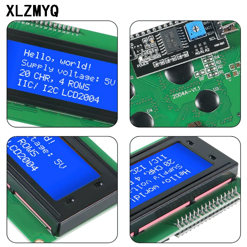 5 قطعة LCD2004 + I2C شاشة الكريستال السائل 2004 20x4 2004A شاشة زرقاء HD44780 LCD مع IIC/I2C وحدة مهايئ الواجهة التسلسلية لاردوينو #3