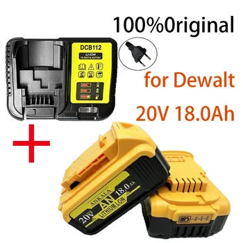 New 100% Original 18000mAh 20V for Dewalt Power Tool Battery DCB206 20V 18.0Ah Battery DCB206 20V Battery DCB205 DCB204-2