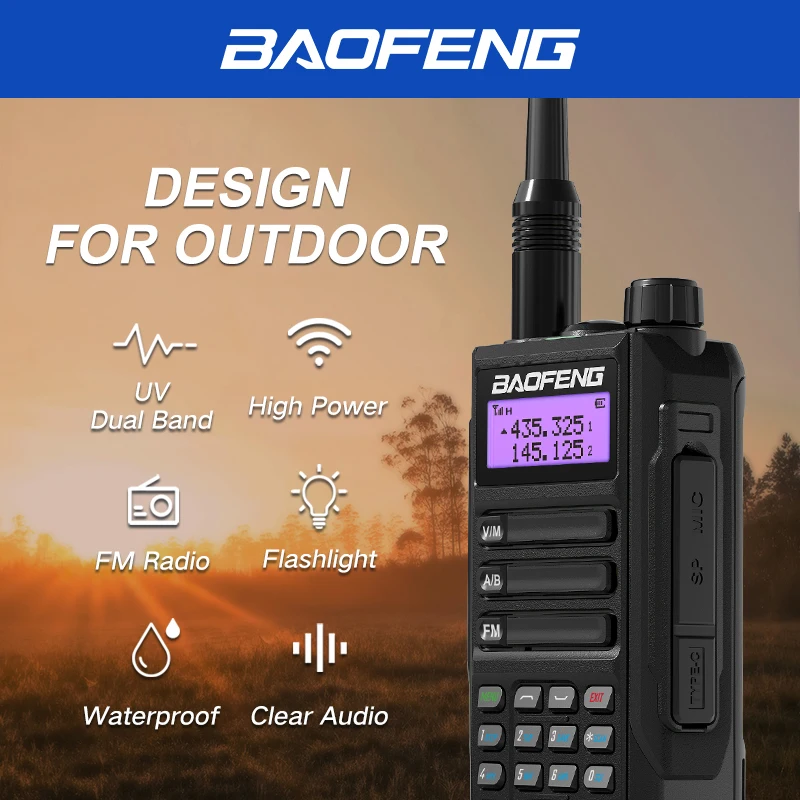 2PCS BAOFENG UV-16 PLUS High Power Walkie Talkie Type-C Long Range Dual Band VHF UHF FM Waterproof Two Way Radio UV-5R Upgrade