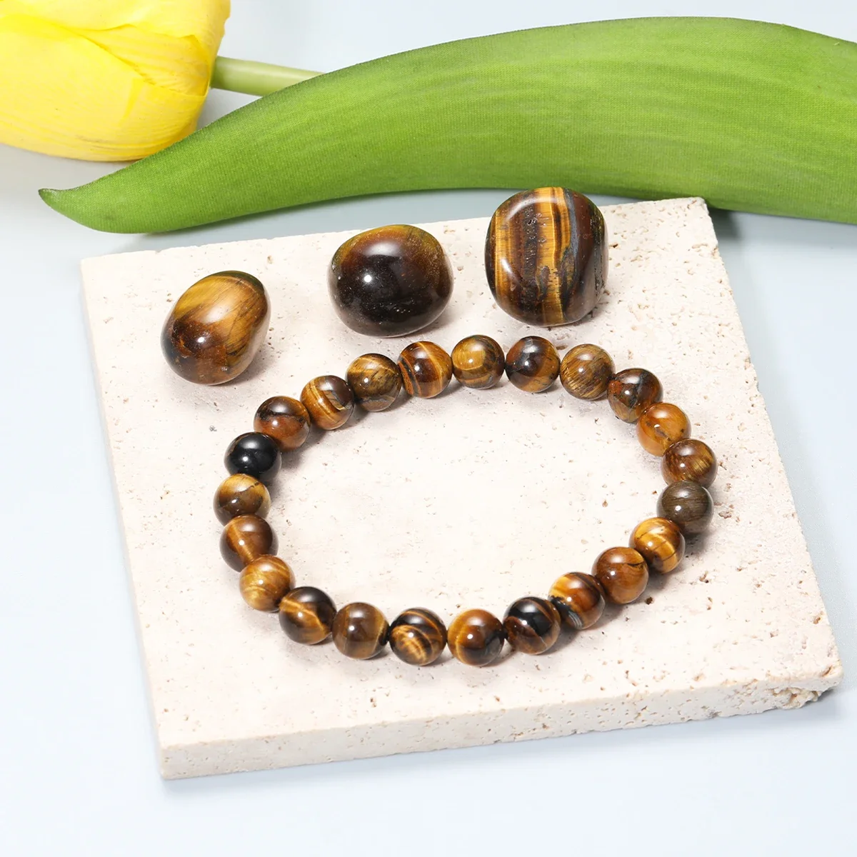 

8mm Beads Natural Stone Bracelet Tiger Eye Stone Bracelets For Women Men Jewelry