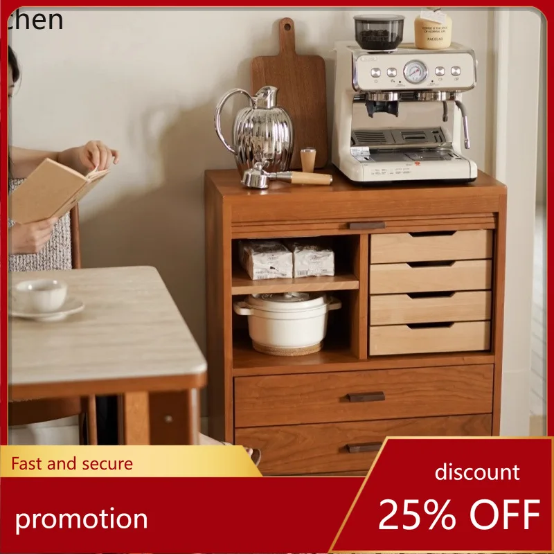 

YFY Rolling Shutter Cabinet Bedroom Storage Living Room Chest of Drawers Sideboard with Drawers
