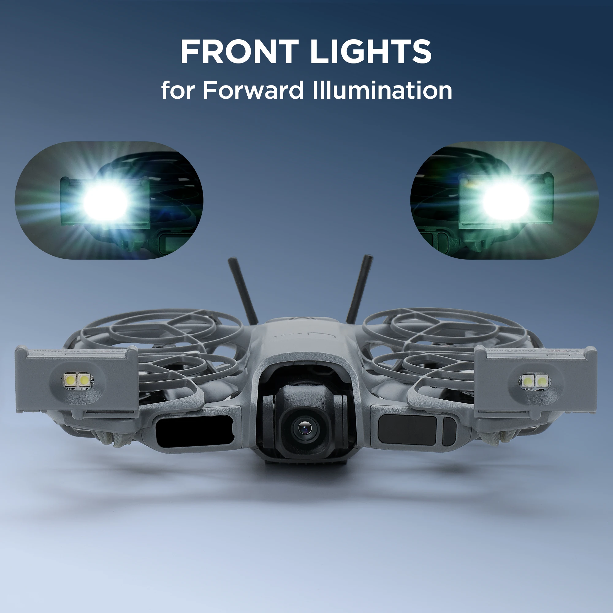 VIFLY Neo2Beam Search Light Dual Pack, Compact Headlamp for DJI Neo 2 – Illuminate Night & Indoor Flights