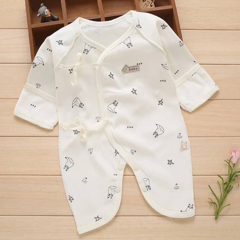 Spring Autumn Newborn Baby Romper Long Sleeves Cotton Baby Pajamas Cartoon Printed Baby Girls Boys Clothes 0-3 Months