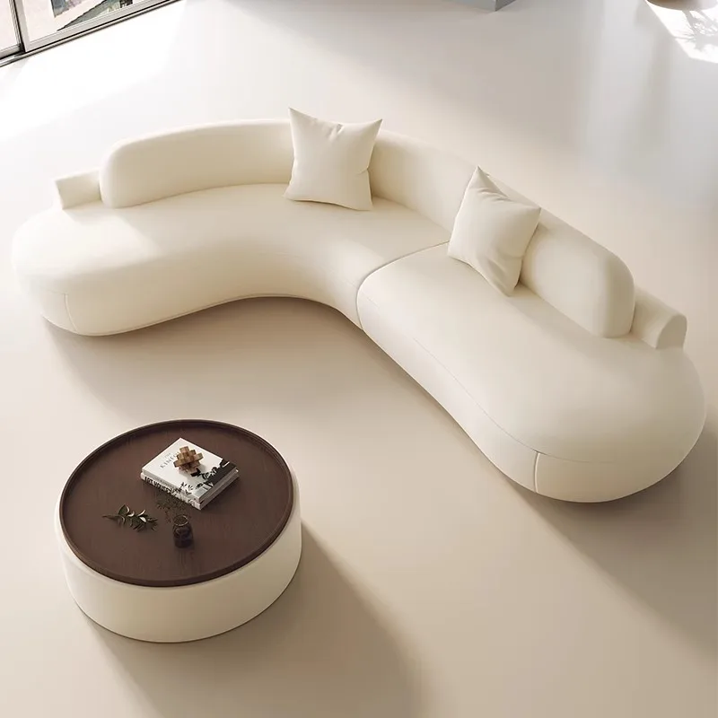 

Curved Corner Sofa Living Room Light Luxury Office Seating Area Comfortable Sofa Bed