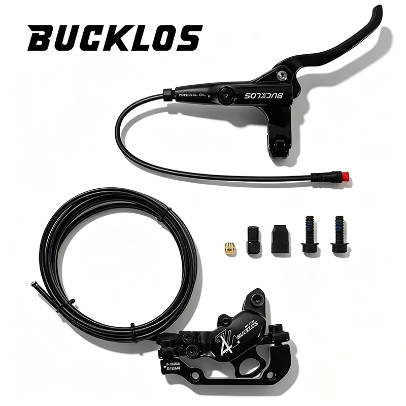 

BUCKLOS 4 Pistons Hydraulic Brake 1150/1950mm MTB Electric Scooter Hydraulic Disc Brake Front Rear Power-Off brake Cycling Part