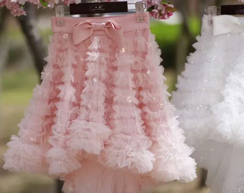 

New after long sequins cake princess skirt of bitter fleabane bitter cute little fairy short skirt