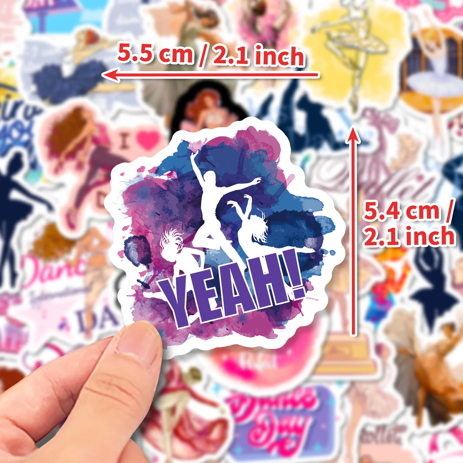 10/30/50PCS New Ballet Dance Sticker Cheerleader Cartoon Creative Anime iPad  Luggage Car Guitar Decoration Waterproof Wholesale