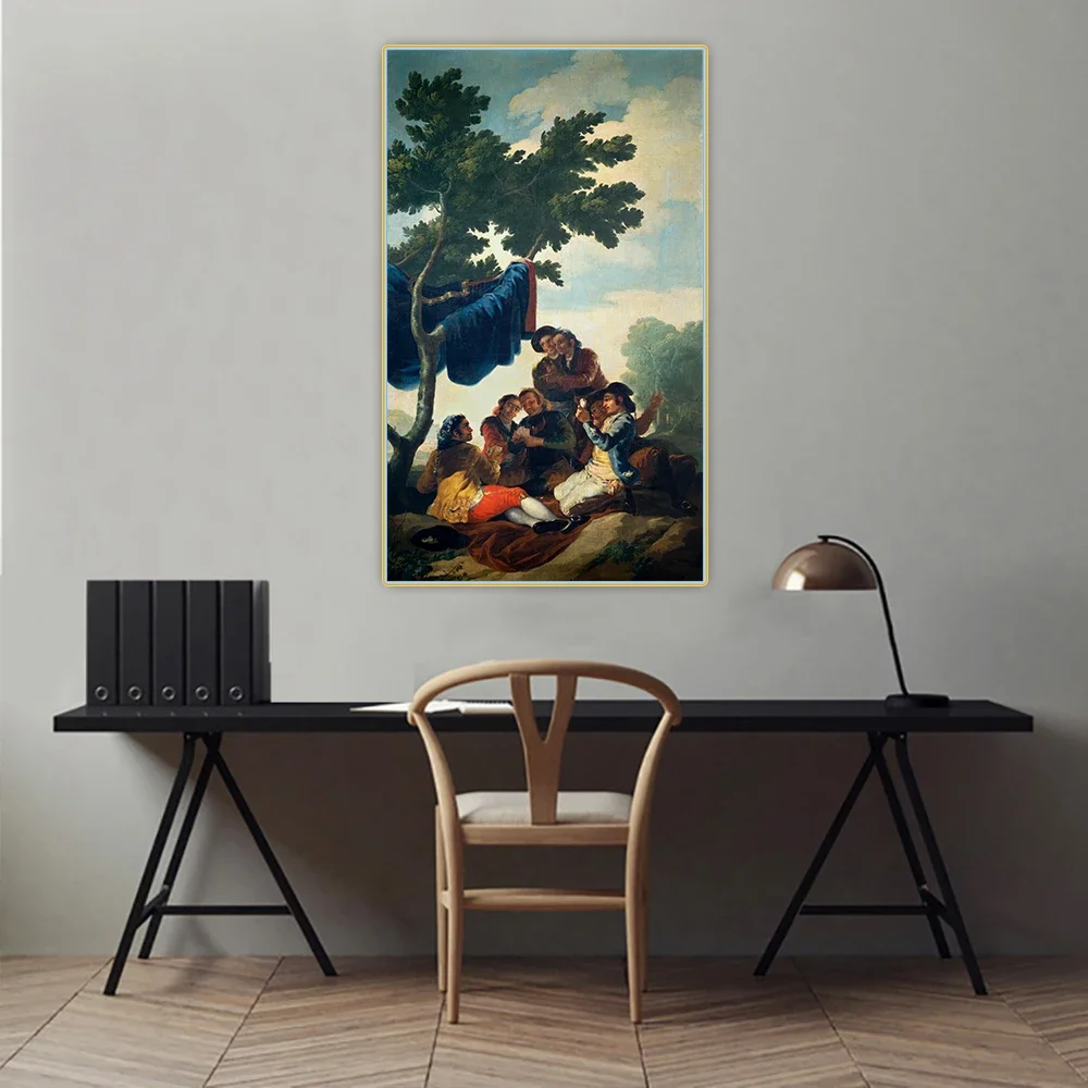 Citon Francisco Goya《Card Players》Canvas Oil Painting World Famous Artwork Poster Picture Wall Background Decor Home Decoration