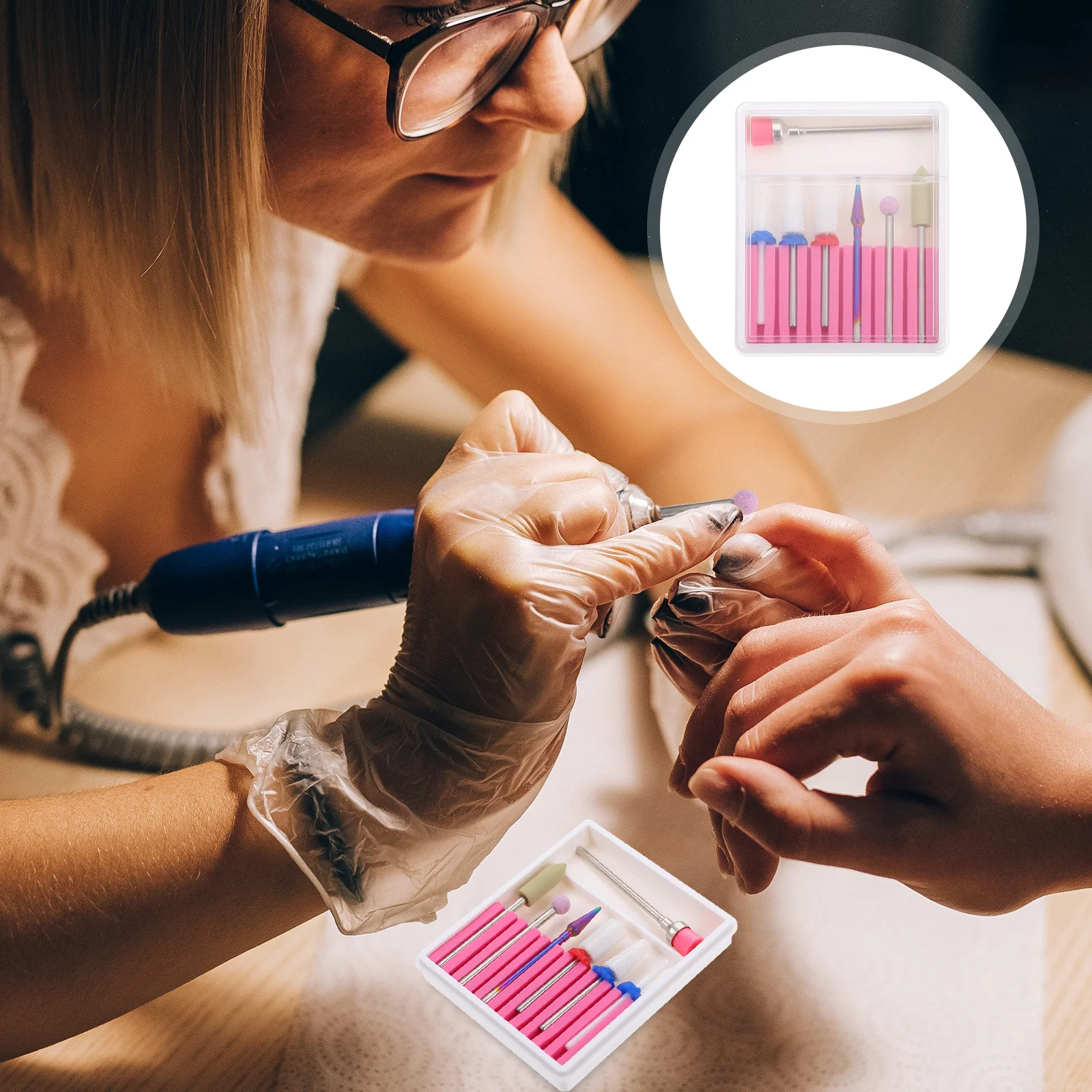 1Set Manicure Sanding Heads Tungsten Steel Nail Art Tools Strong Sturdy Multifunctional Use for Nails and Toenails