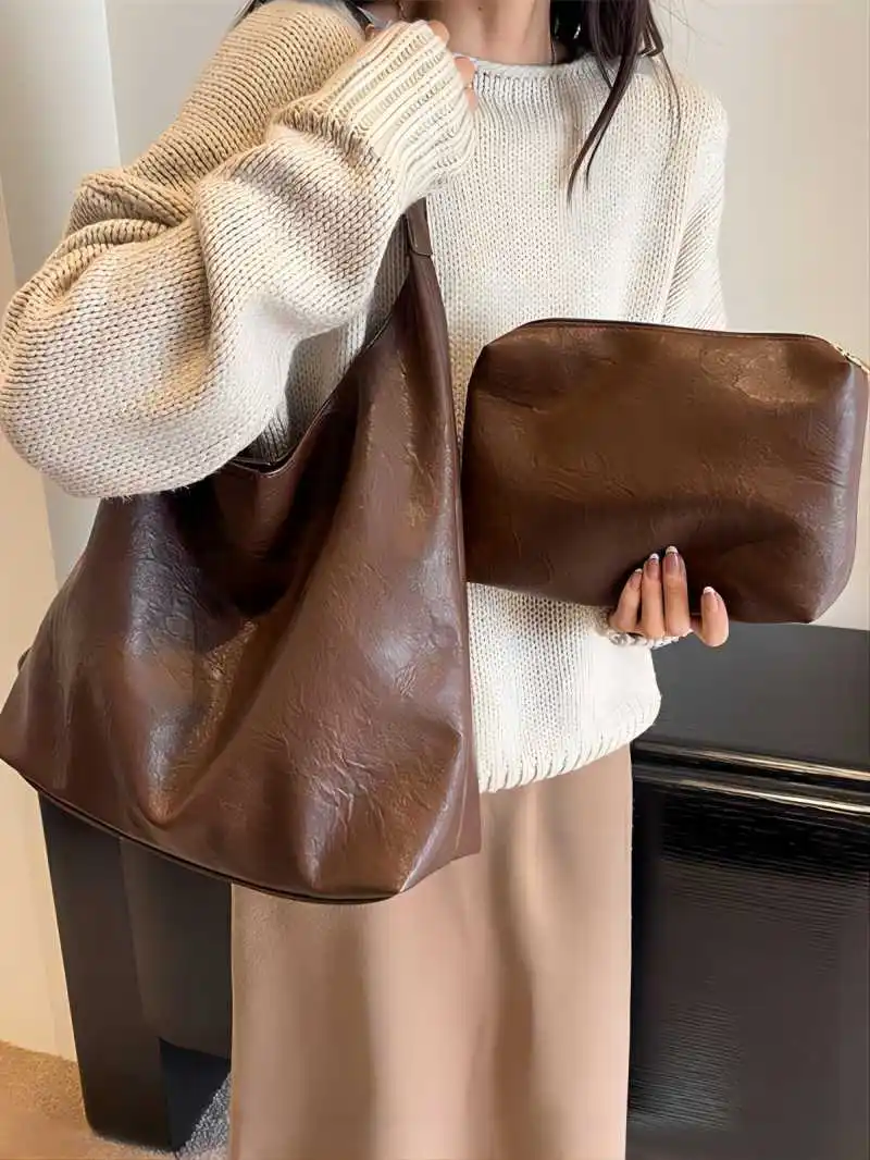 CGCBAG Brand Luxury Designer Tote Bag Woman Casual Lage Capacity Female Shoulder Bag High Quality PU Leather Aesthetic Handbag