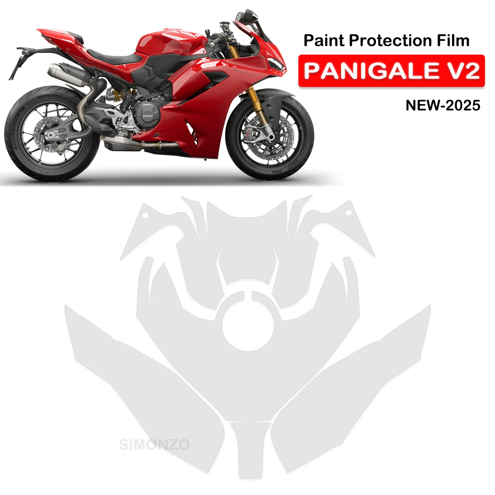 

For Ducati PANIGALE V2 PPF Paint Protection Film Motorcycle TPU Anti-scratch Kit Panigale V2 Fairing Protective Parts 2025