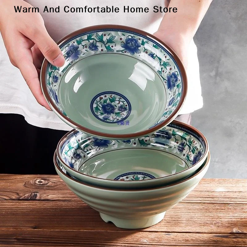 Melamine Noodle Bowl Household Plastic Tableware Restaurant Commercial Ramen Salad Bowl Thickened Not Easily Broken Soup Bowls