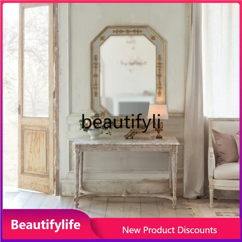 

AA French makeup mirror square bathroom mirror living room wall hanging art creative wall hanging decorative mirror