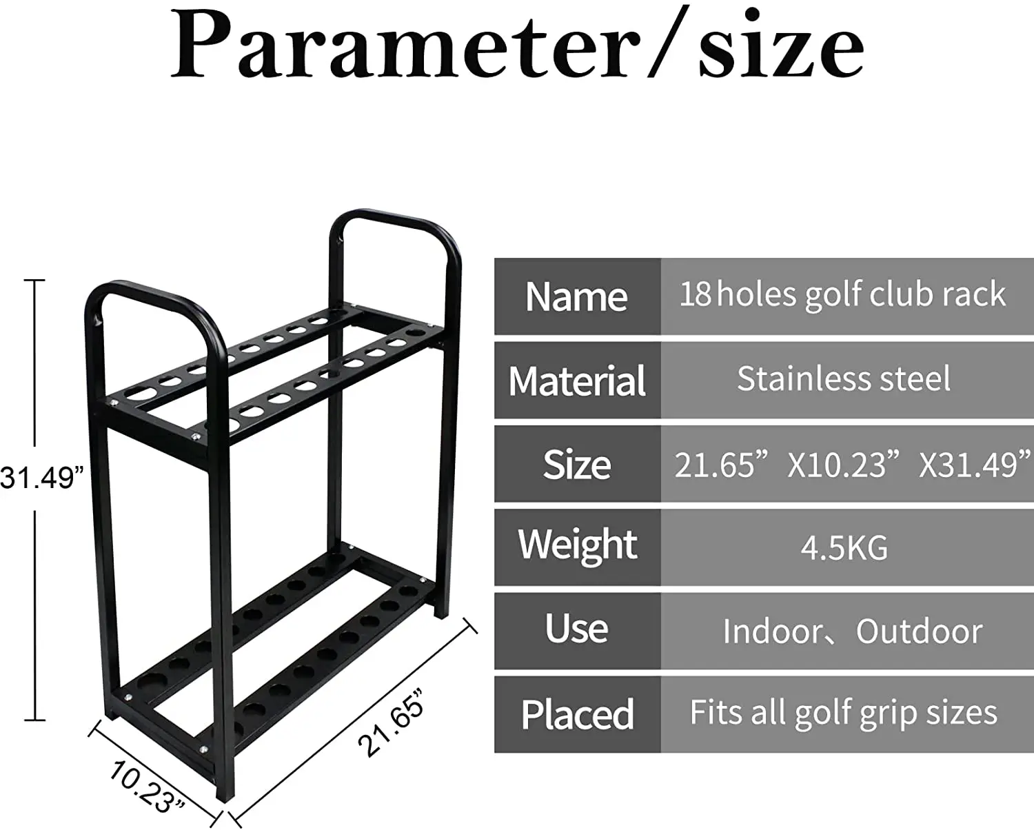 Crestgolf 18 Holes Golf Club Organizers Golf Clubs Display Shelf Golf Driver Rack Golf Training Aids Black