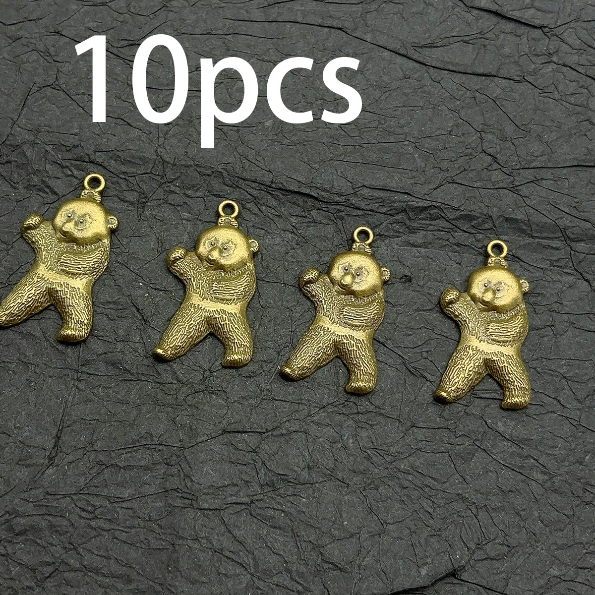 10 Pieces of Standing Bear Accessories, Finely Detailed Embossed Bear Shapes, Suitable for DIY Bracelets, Necklaces, Earrings, and Handmade Beaded Decoration Accessories