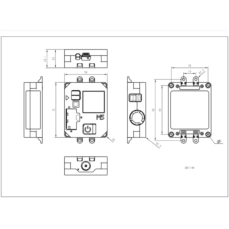 Kit de sensores de monitoreo de calidad del aire Pantalla de tinta de 1,54 pulgadas con SEN55 y SCD40 para dispositivo Iot programable de detección de aire-[A51I]