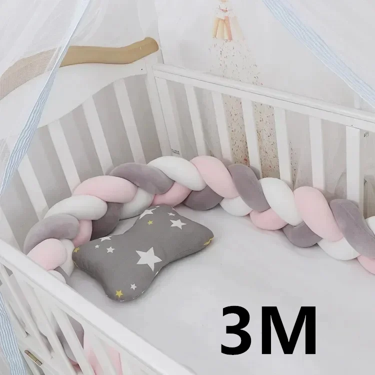 Babybedje Protector Bed Gevlochten Knoop Kussen voor Baby Kids 3 Aanden Peuter Babybed Bumpers In De Wieg Pasgeboren 1 M/2 M/3 M/4 M