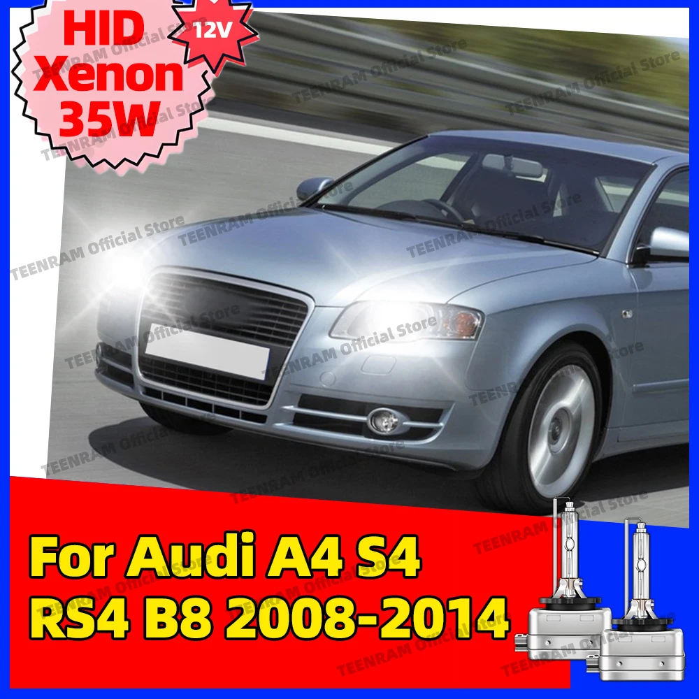 2x For Audi A4 S4 RS4 B8 2008-2014 2009 2010 2011 2012 2013 HID Xenon D3 D3S Headlight Bulbs 6000K 8000K 10000K Head Lamps 35W